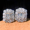 Luxury Full Paved Zircon Stud Earrings For Women, Fine Workmanship Light Luxury Niche Ear Jewelry view 4