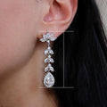 Long Tassel Cubic Zirconia Drop Earrings Geometric Pear Shaped Dangle Earrings For Women view 4