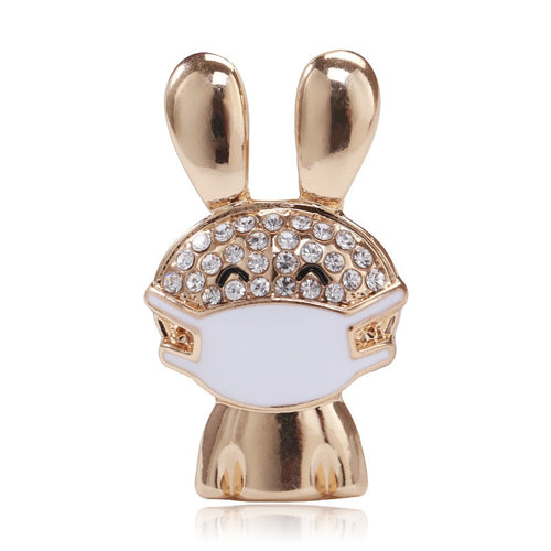 Alloy Masked Rabbit Brooch Pin For Women Suit Decoration