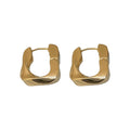 Real Gold Plated Twisted Geometric U Shape Metal Earrings, Western Fashion OL Style For Daily Office Wear view 5