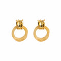 Elegant Vintage Gold Alloy Hollow Circle Studs With Translucent Acrylic Hoop Drop Dangle Earrings view 5