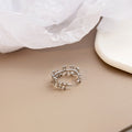 Korean Cool Metal Spliced Irregular Line Open Ring For Women, Creative Niche Adjustable Finger Jewelry view 3