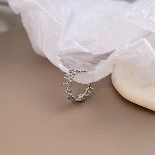 Korean Cool Metal Spliced Irregular Line Open Ring For Women, Creative Niche Adjustable Finger Jewelry