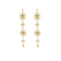 Elegant Vintage Alloy Sunburst Starburst Geometric Irregular Tassel Drop Stud Dangle Earrings view 5