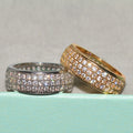European Round Full Pave Cubic Zirconia Ring For Men And Women Fashion Hand Jewelry view 2