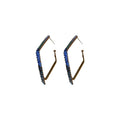 Rhinestone Geometric Rhombus Metal Hoop Earrings With Silver Needle Posts For Women view 5