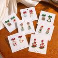 Christmas Tree Snowman Santa Gift Bow Enamel Alloy Stud Drop Holiday Jewelry For Women Earrings view 1