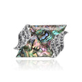 Alloy Abalone Shell Parallelogram Brooch Pin For Suit Decoration view 1