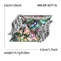 Alloy Abalone Shell Parallelogram Brooch Pin For Suit Decoration view 5