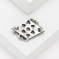 Alloy Abalone Shell Parallelogram Brooch Pin For Suit Decoration view 4