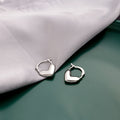 Elegant Silver Alloy Irregular Geometric Tulip Heart Hoop Drop Stud Pendant Fashion Earrings view 4