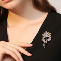 Alloy Rhinestone Flower Brooch For Sweet Fashion Jewelry Accessories view 2