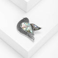 Alloy Abalone Shell Pigeon Brooch Pin For Women's Suit Decoration view 3