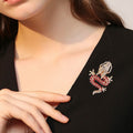 Alloy Rhinestone Chinese Dragon Brooch Pin For Coat Lapel view 2