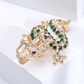 Alloy Rhinestone Chinese Dragon Brooch Pin For Coat Lapel view 4