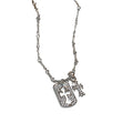 Copper Rhinestone Cross Sweater Necklace Minimalist Geometric Collarbone Chain view 5