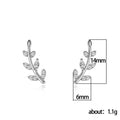 Japanese Korean Leaf Stud Earrings For Women Trendy Forest Style Rhinestone Student Jewelry view 5