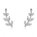Japanese Korean Leaf Stud Earrings For Women Trendy Forest Style Rhinestone Student Jewelry view 6