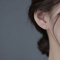 Japanese Korean Leaf Stud Earrings For Women Trendy Forest Style Rhinestone Student Jewelry view 4