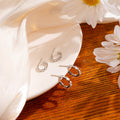 Korean Elegant 4 Piece Set Micro Pave Zircon Round Hoop Stud Alloy Ear Cuffs For Women Earrings view 4