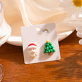 2023 Autumn Winter Silver Needle Christmas Series Enamel Cartoon Character Knot Stud Earrings view 3