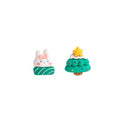 2023 Autumn Winter Silver Needle Christmas Series Enamel Cartoon Character Knot Stud Earrings view 5