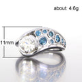 Delicate Geometric Hollow Zircon Ring Minimalist Women's Inlaid Finger Jewelry Accessories view 5