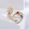 Alloy Rhinestone Crown Number Brooch Pin For Suits view 4
