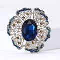 Alloy Glass Flower Brooch With Gold Tone For Women's Apparel view 3