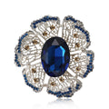 Alloy Glass Flower Brooch With Gold Tone For Women's Apparel view 1