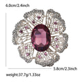 Alloy Glass Flower Brooch With Gold Tone For Women's Apparel view 5