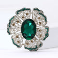 Alloy Glass Flower Brooch With Gold Tone For Women's Apparel view 4