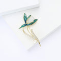 Copper Zircon Magnolia Flower Brooch Pin For Elegant Womens Apparel view 3