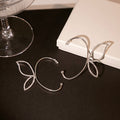 Elegant French Rhinestone Butterfly Ear Cuff Alloy Fairy Bow Clip Wrap Jewelry For Women Earrings view 3