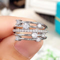 Sparkling Micro Pave Zircon Ring Creative Cross Line Design Women Fashion Finger Jewelry view 3