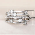 Sparkling Micro Pave Zircon Ring Creative Cross Line Design Women Fashion Finger Jewelry view 5