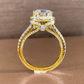 Women's Classic Micro Pave Zircon Round Bezel Ring, Sparkling Eight Hearts Eight Arrows Wedding Band view 3
