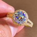 Women's Classic Micro Pave Zircon Round Bezel Ring, Sparkling Eight Hearts Eight Arrows Wedding Band view 2