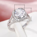 European Double Arm Square Setting Women Engagement Ring With Cubic Zirconia Paved Fashion Jewelry view 5