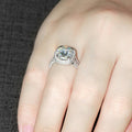 European Double Arm Square Setting Women Engagement Ring With Cubic Zirconia Paved Fashion Jewelry view 4
