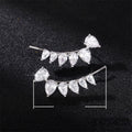 Minimalist Pear Shape Water Drop Zircon Stud Earrings, Korean Japanese Style Fashion Jewelry view 5