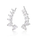 Minimalist Pear Shape Water Drop Zircon Stud Earrings, Korean Japanese Style Fashion Jewelry view 2
