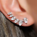 Minimalist Pear Shape Water Drop Zircon Stud Earrings, Korean Japanese Style Fashion Jewelry view 6