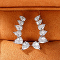 Minimalist Pear Shape Water Drop Zircon Stud Earrings, Korean Japanese Style Fashion Jewelry view 3
