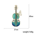 Alloy Zircon Enamel Butterfly Violin Brooch For Fashion Accessories view 5