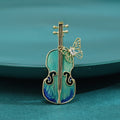 Alloy Zircon Enamel Butterfly Violin Brooch For Fashion Accessories view 1