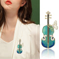 Alloy Zircon Enamel Butterfly Violin Brooch For Fashion Accessories view 2