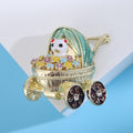 Alloy Enamel Baby Carriage Bear Brooch Pin For Clothing Decoration view 4