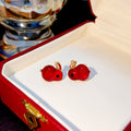 Cute Candy Color Acrylic Bunny Rabbit Studs With Gold Alloy Ears And Rhinestone Eyes Earrings view 3