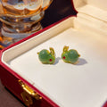 Cute Candy Color Acrylic Bunny Rabbit Studs With Gold Alloy Ears And Rhinestone Eyes Earrings view 2
